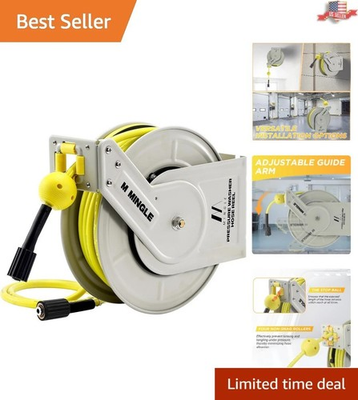 #ad Professional 60ft Pressure Washer Hose Reel Anti Tangle and Wall Mounted $202.87