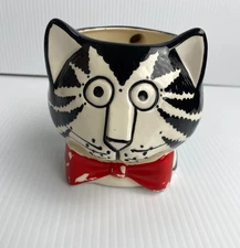 Vintage Sigma the Tastesetter Cat Kiliban Mug Black White Red Bow Tie Japan