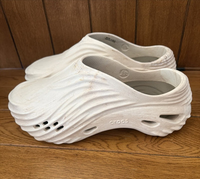 Crocs Echo Watercolor Marble Bone Tan Wave LiteRide Footbed Ultra Comfort W9  M7