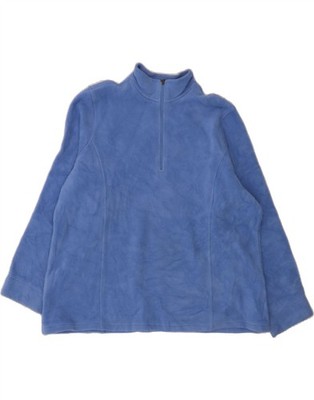 L.L.BEAN Damen Oversize Zip Neck Fleece Pullover UK 18 XL Blau Polyester DD65