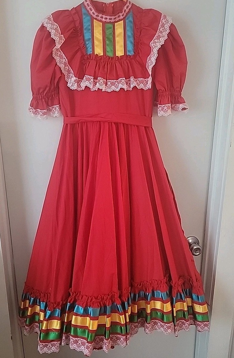 mexican festival dress Girls Dress Skull Mexican Day Of Dead Spanish Lady Carnival Festival –  Sunny Fashion main image 1