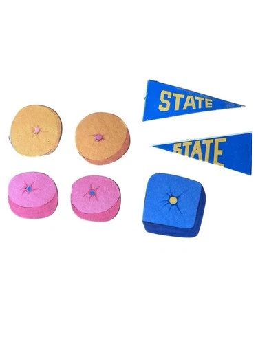 1962 Vintage Barbie Dream House Cardboard Throw Pillows And Pendents #816