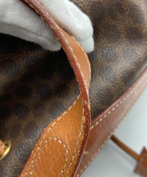 CELINE Brown Macadam Pattern Drawstring Shoulder … - image 11