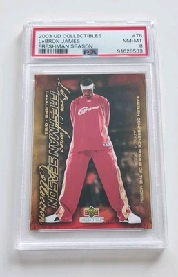 LeBron James Rookie 2003 UD Collectibles #78 Freshman Season PSA 8
