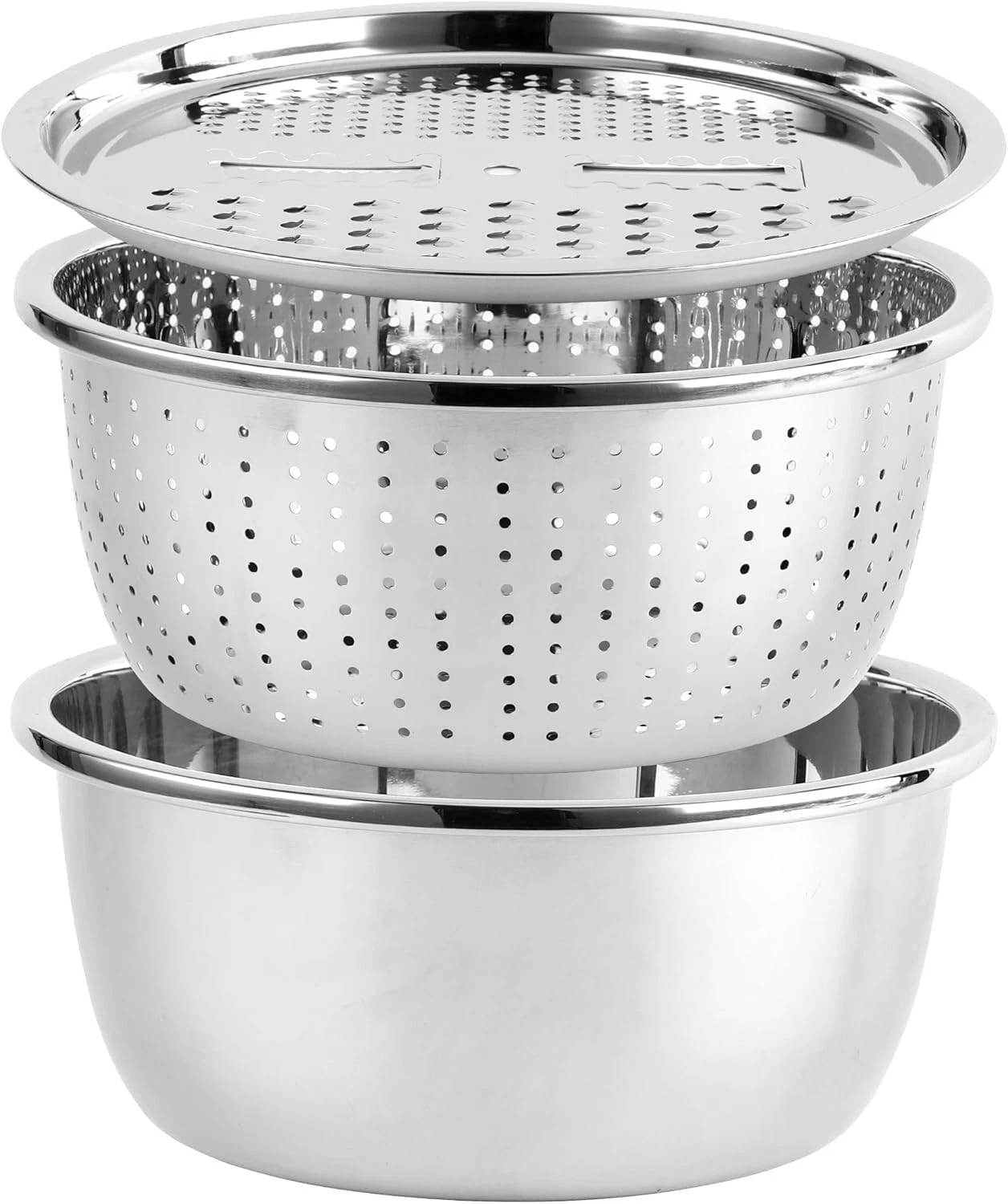 COOK WITH COLOR Stainless Steel Mixing Bowls Set - Nesting Bowls with Non-Slip