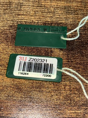 Rolex Datejust Turn-O-Graph 116264 Green Swimpruf Hang Tag