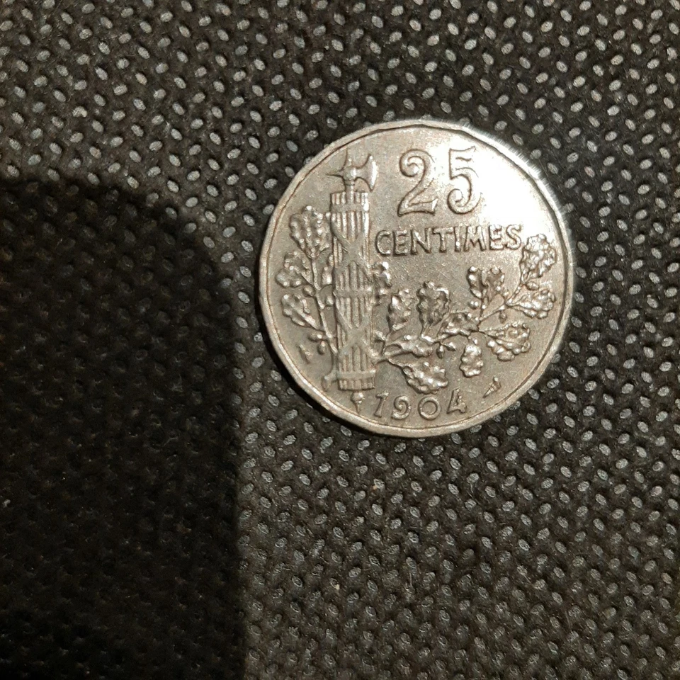 (FR 0.20 ) , Pièce de monnaie , France , 25 Centimes , Année : 1904 . - Photo 2/4