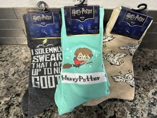 Harry Potter Socks- 3 Pairs- Sock Size 10-13, Shoe Size 7-12