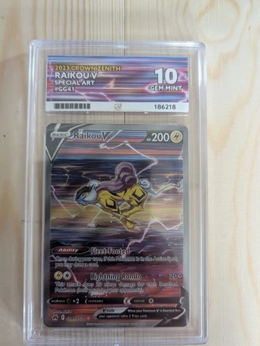 Ace Label Gem Mint 10 Raikou V Special Art GG41/GG70 Crown Zenith Slab