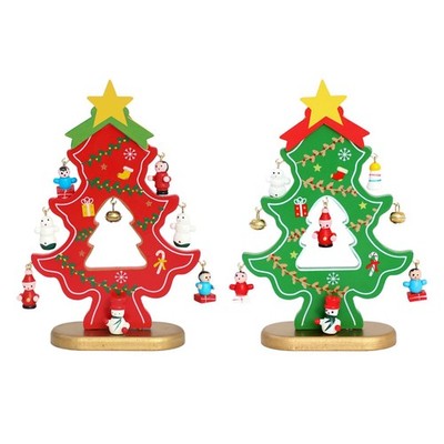 Wooden Christmas Tree Tabletop Decor Mini Christmas Tree Decoration Decorative