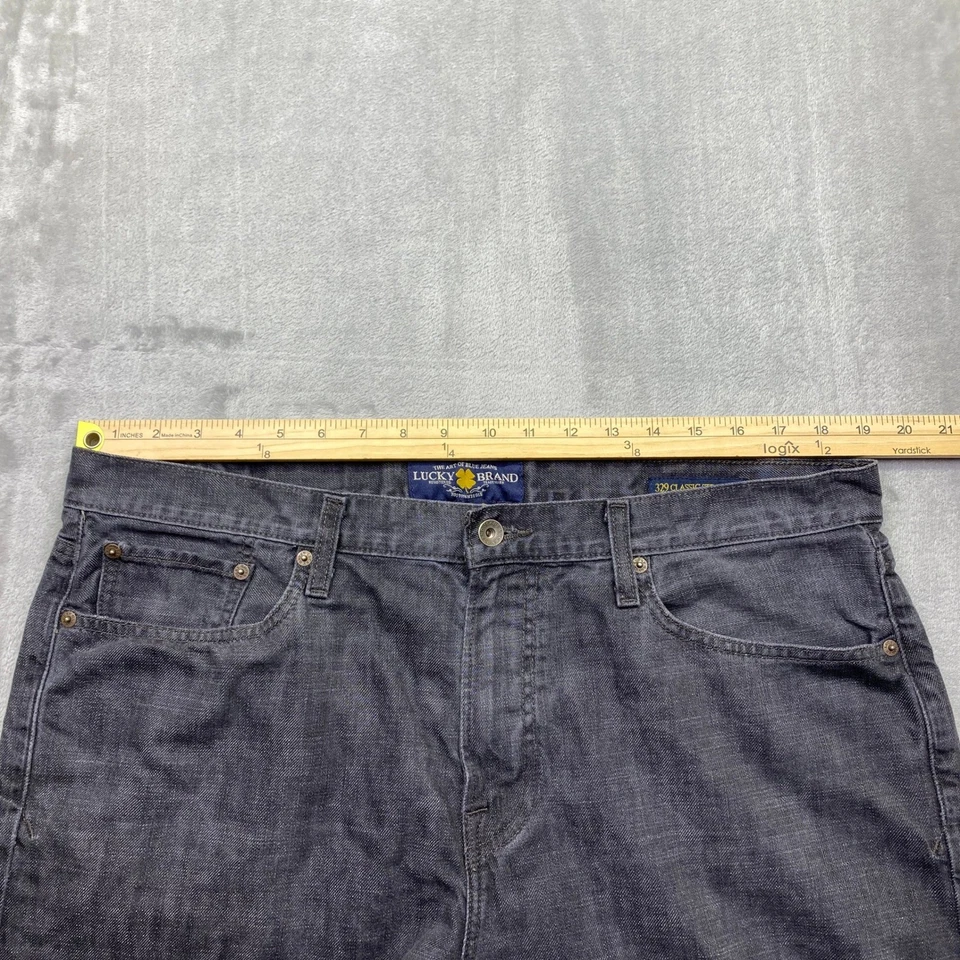 Lucky Brand 329 Classic Straight Jeans Mens Dark Wash Sz 38 Retro Grunge Western - Image 4 of 4