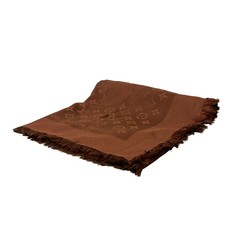 LOUIS VUITTON Shawl Monogram M71338 Chocolat Scarf Silk Wool
