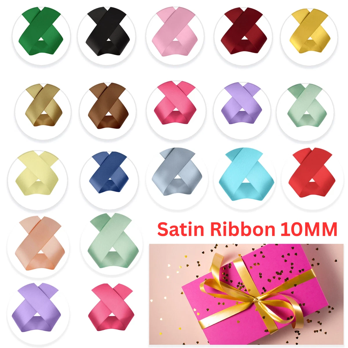 15 Fiocchi Per Regali 15,2 Cm - Grandi Fiocchi In Organza Con Nastri, Per Cesti E Confezioni Regalo (Nero, Oro, Argento, Blu, Rosa)