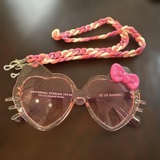 Sanrio Hello Kitty USJ Heart Shaped Sunglasses with Colorful Chain Used