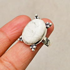 Howlite Gemstone 925 Sterling Silver Handmade Silver Jewelry Ring 9