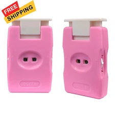 2 Pieces Knitting Counters, Needle Marking Tool, Plastic pink 