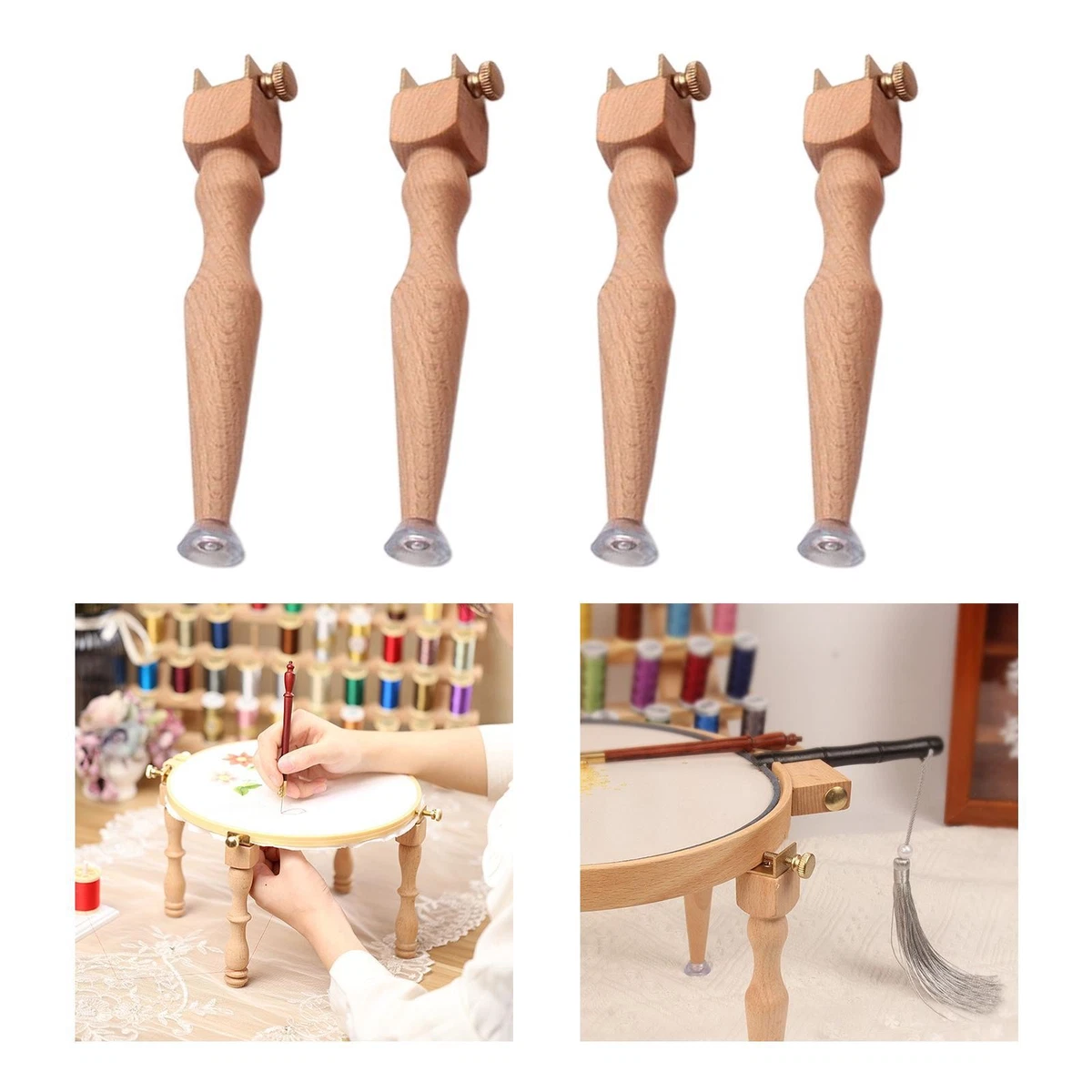 AGHI PER UNCINETTO in legno supporto regolabile telaio da ricamo legni
