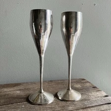 Vintage INTERNATIONAL SILVER COMPANY Silver Plated Champagne Flutes India