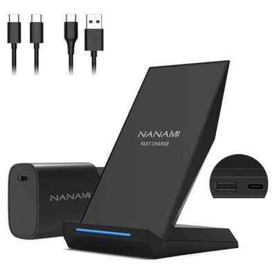 Wireless Charger Induktiv 30W USB-C Ladegerät Ladeständer für iPhone Samsung