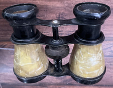 Fine Pair Antique Mother of Pearl Opera Glasses Black Adjustable Patina