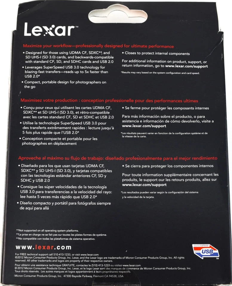 Lexar Professional USB 3.0 Dual-Slot Reader LRW307URBNA - Image 3 of 4