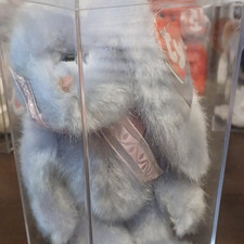 Ty Beanie Babies Gray Bear Plush Display Case w/ Heart Hang Tag Ages 3 1993