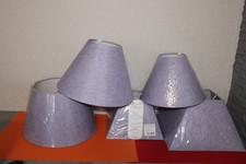 Lampenschirm Rund Eckig Lila Violett mit Muster Tischlampe Ersatzschirm E27  E14