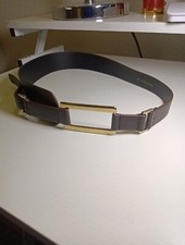 Women's Brown Wide Square Ring Wide 1.5" Belt Medium