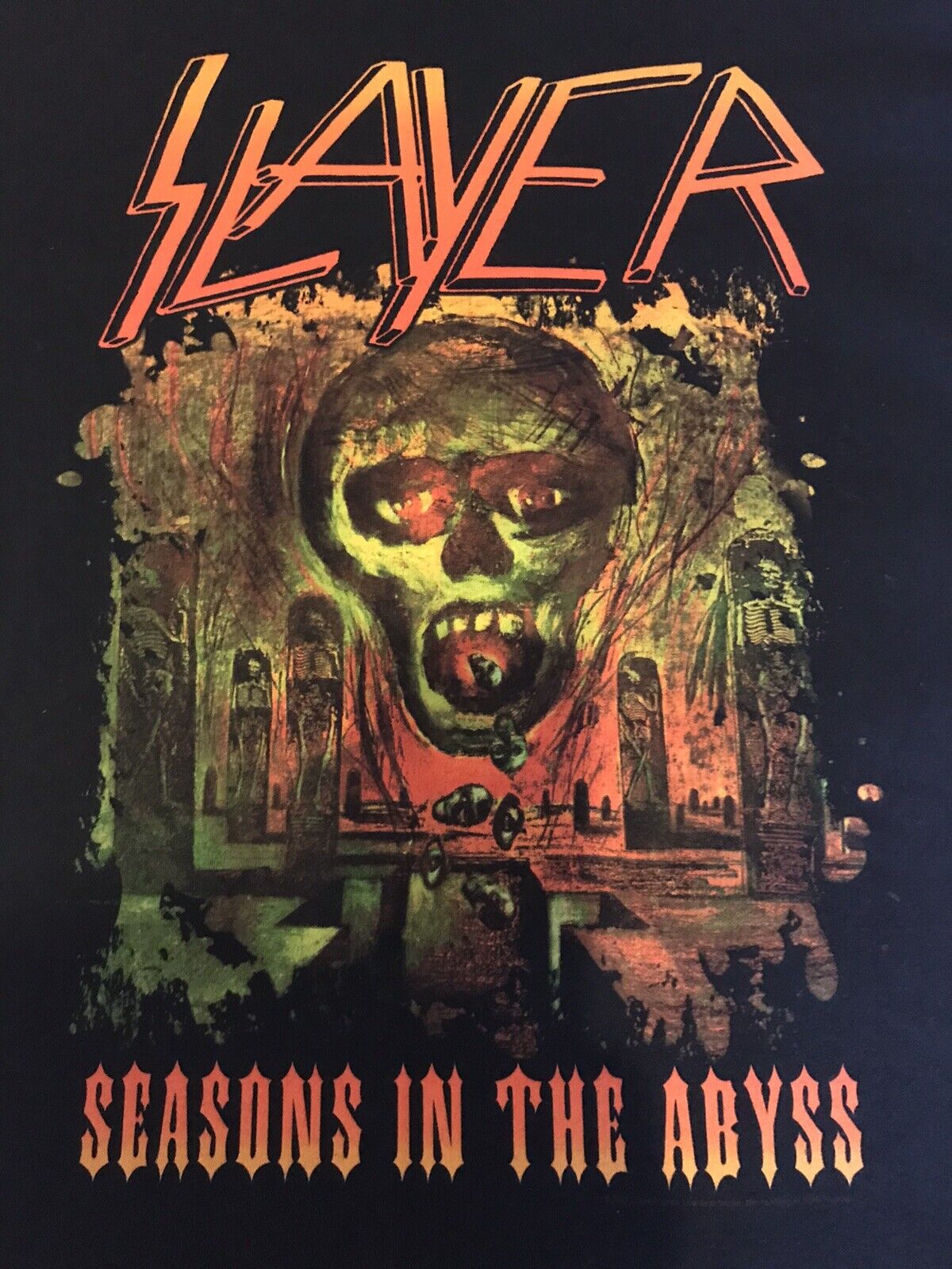 SLAYER SEASONS IN THE ABYSS NORTH AMERICAN CAMPAIGN 1991 TOUR T SHIRT MENS  XL