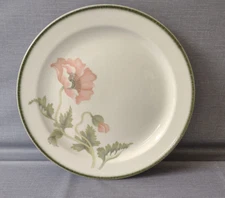 Steelite International 10 3/4" Dinner Plate Floral Green Band Rim England