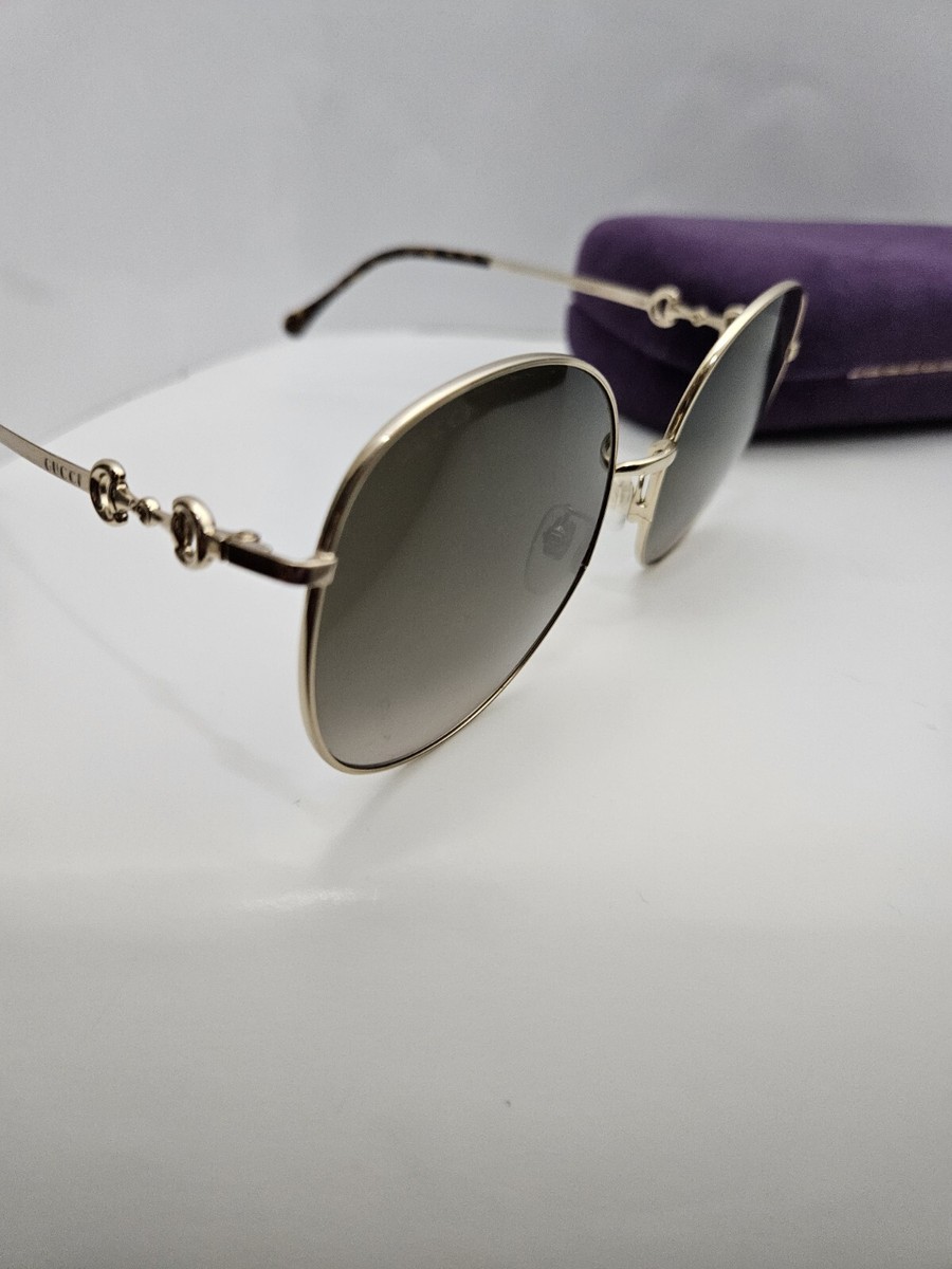 サングラス Gucci Sunglasses GG0881SA 002 Asian Fit Brown GUCCI GG0881SA-002 Womens Designer Sunglasses in Gold