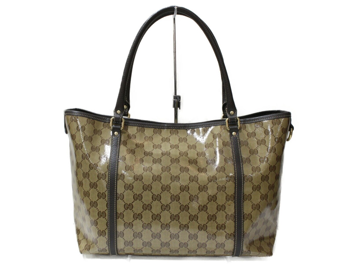 Gucci Tote Bag With Cloth 265695 Gg Crystal Beige Brown Gucci Tote Bag With Cloth 265695 Gg Crystal Beige Brown