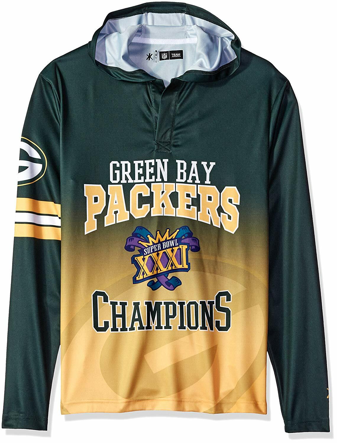 Футболка с капюшоном Forever Collectibles NFL Mens Green Bay Packers Super Bowl Champions