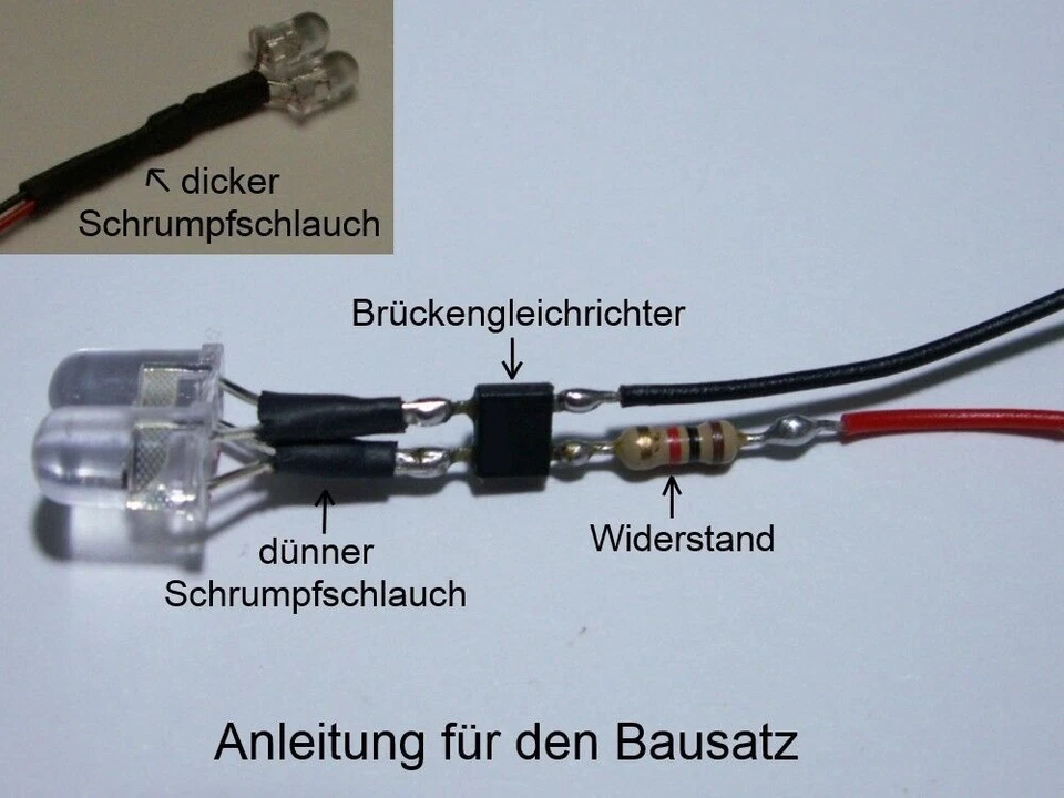Flackerlicht brennendes Haus 3mm LED brandflackern Feuer H0 TT N Bausatz S870 - Bild 2 von 4
