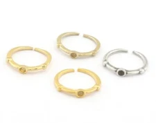 2 pcs Round ring base blank bezel Raw brass,Antique silver,Matte-shiny gold 2234