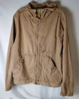  American Eagle Vintage Worker Hooded Jacket 100 % Cotton Coyote Colored XL/TG