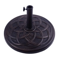 Outdoor 22.4 Round Heavy Patio Cast Stone Umbrella Base Stand Holder Bronze on sale Outdoor 22.4 Round Heavy Patio Cast Stone Umbrella Base Stand Holder Bronze on sale