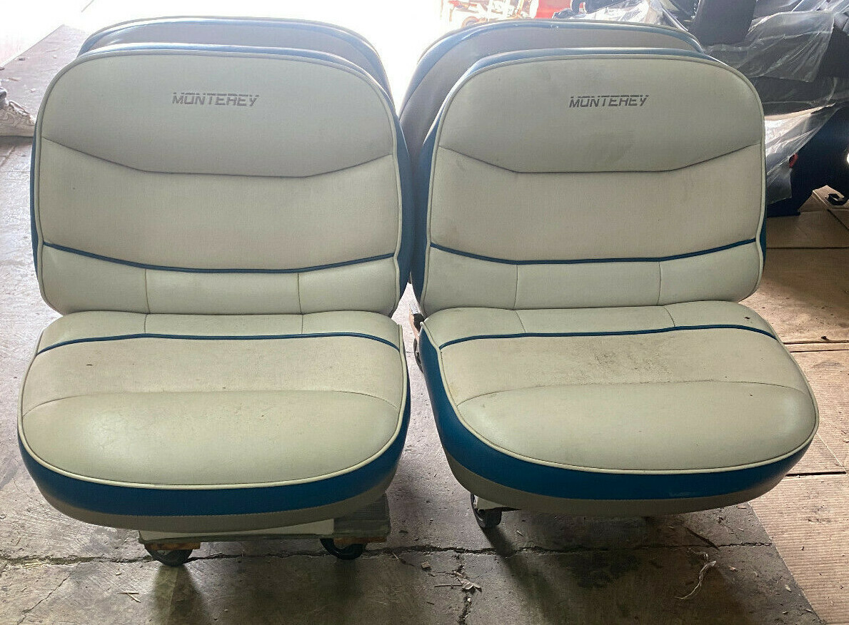 Monterey 2 Back to Back Folding Lounge Reclining Boat Seats Wide eBay