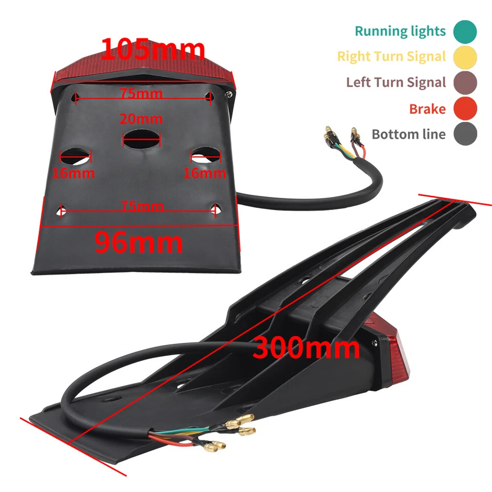 For SX SXF EXC EXCF XC XCF LED Rear Fender Brake Tail Light Off-road Dirt Bike - Image 2 of 4