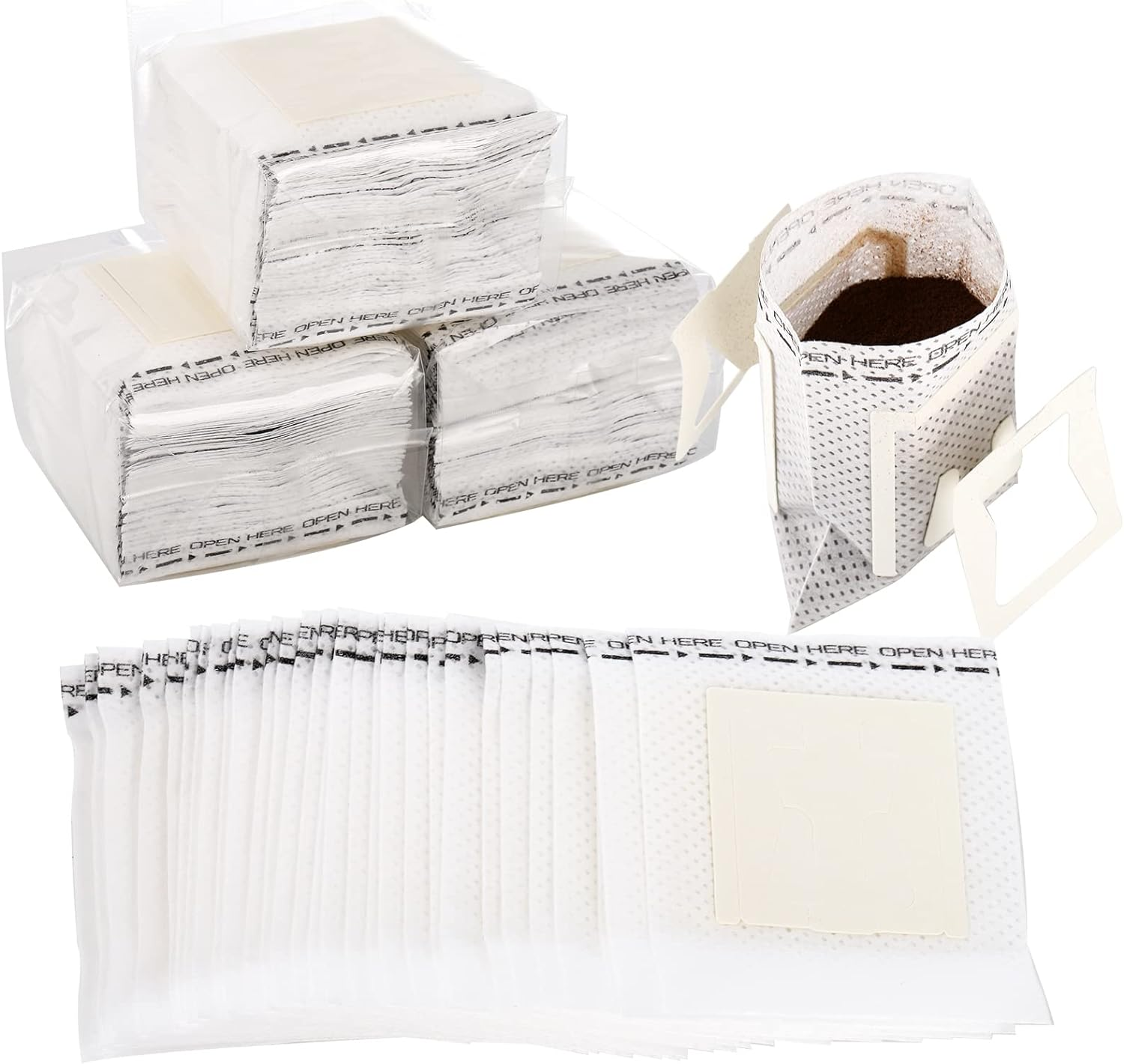 200-Pack Portable Food-Grade Hanging Ear Drip Coffee Filters