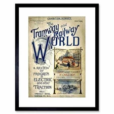 Wee Blue Coo Transport Railway Tram Electric London UK Vintage Advert Framed Wal