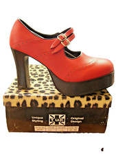 Vintage 90s TUK Platform Mary Jane US women's 10 Leather NOS