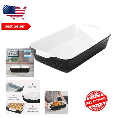 Timeless Design 9x13 Rectangular Bakeware - 4.2 Quart Ceramic Casserole Dish