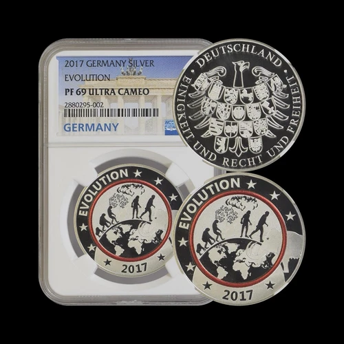 GERMANY. 2017, Medal, Silver - NGC PF69 - Top Pop 🥇 Planet Earth, Evolution
