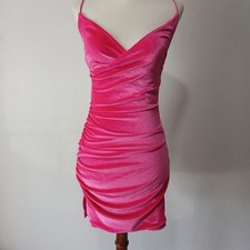 Lucy in the Sky Velvet Bodycon Mini Dress Women S Pink Valentines Party Barbie