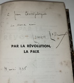 Par la révolution La Paix de Romain ROLLAND dédicacé par l’auteur