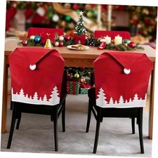 Pcs Christmas Chair Covers with Red Santa Claus Hat Xmas Chair Slipcovers Set 4