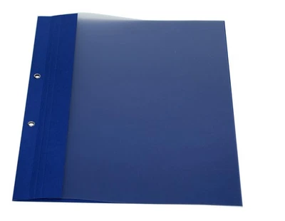 POV GMBH Berichtsmappen Bilanzmappen Leder blau, Folie 100er Pack, Ösmappen, Ösenmappen