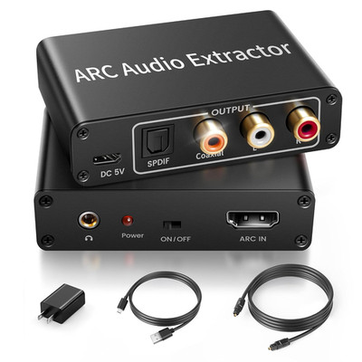 HDMI ARC Audio Extractor 4K@60Hz, 192Khz HDMI ARC Audio Adapter Converter Splitt