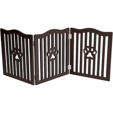 Pet Gate Wooden Free Standing Dog Gate for Small Dogs Cat Folding Fence